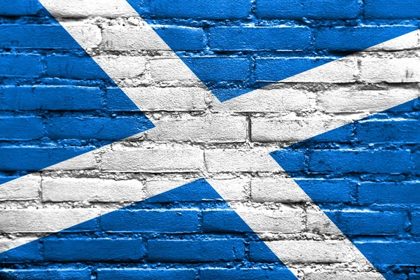 Bandera de Escocia pintada en la pared de ladrillo — Foto de Stock