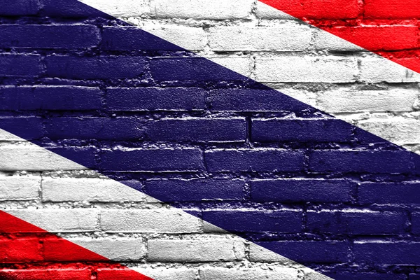 Флаг Таиланда раскрашен на кирпичной стене — стоковое фото