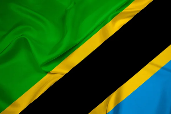 Viftar tanzania flagga — Stockfoto