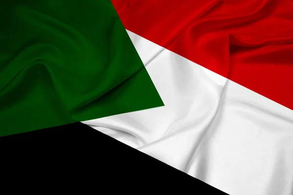 Bandeira do Sudão acenando — Fotografia de Stock