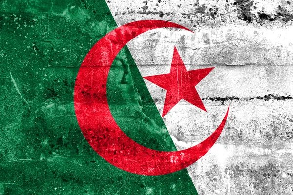 Algeria Flag painted on grunge wall — Stock Photo, Image