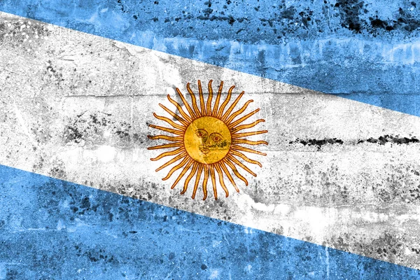 Bandera Argentina pintada en pared grunge —  Fotos de Stock