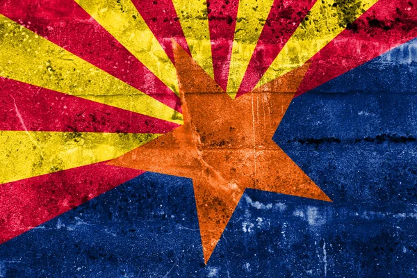 Arizona State Flag painted on grunge wall — Stock Photo, Image