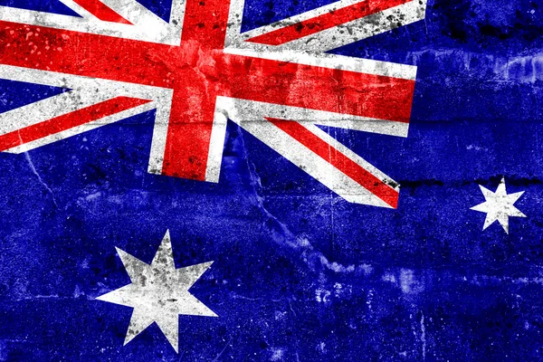 Флаг Австралии, нарисованный на гранж-стене — стоковое фото