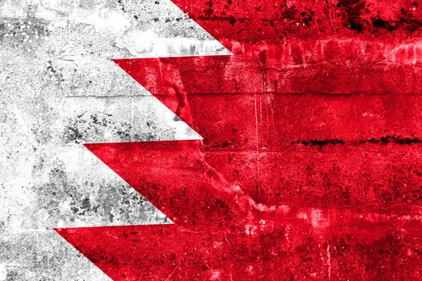 Bahrain Bandiera dipinta su parete grunge — Foto Stock