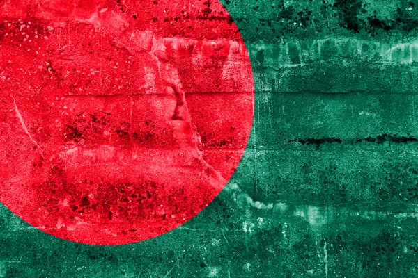 Bandera de Bangladesh pintada en pared grunge — Foto de Stock