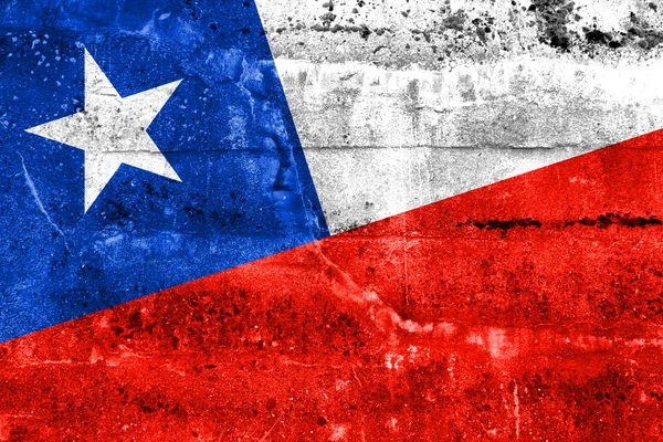 Прапор Чилі намальовані на стіні гранж — стокове фото