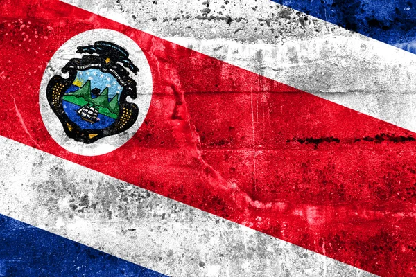 Costa Rica Bandiera dipinta su parete grunge — Foto Stock