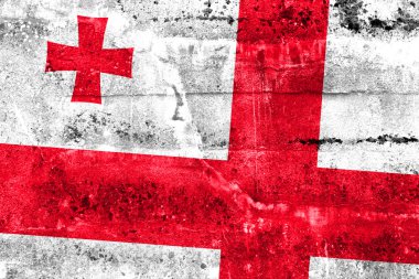 Grunge duvara boyalı Gürcistan bayrağı
