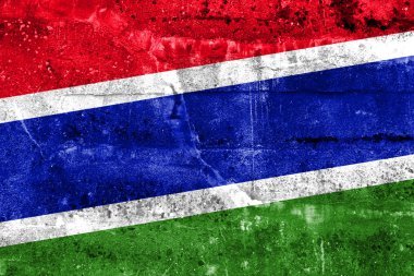 Gambiya bayrak grunge duvara boyalı