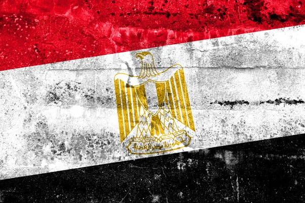 Egypt Flagg malt på grungevegg – stockfoto