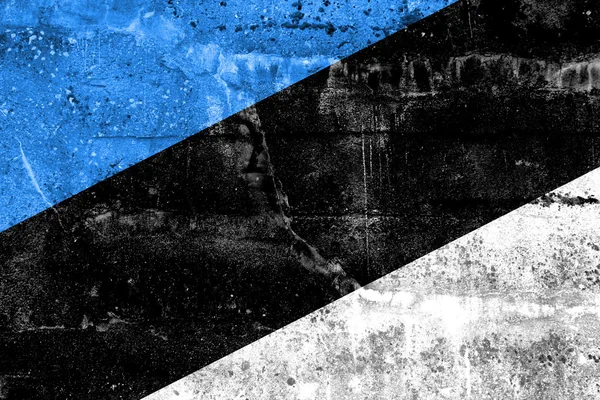 Estónia Bandeira pintada na parede grunge — Fotografia de Stock