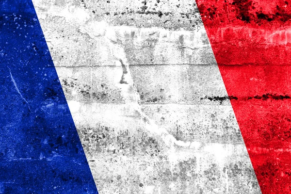 France Drapeau peint sur un mur de grunge — Photo