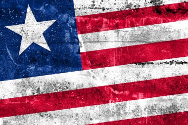 Liberya bayrağı grunge duvara boyalı