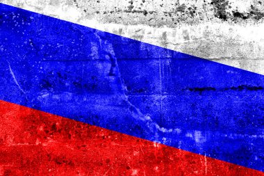 Rusya Bayrağı grunge duvara boyanmış