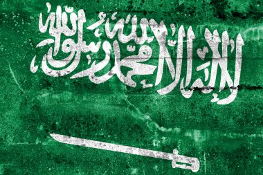 Suudi Arabistan bayrağı grunge duvara boyalı