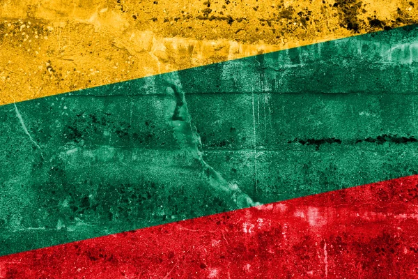 Bandera de Lituania pintada en pared grunge — Foto de Stock