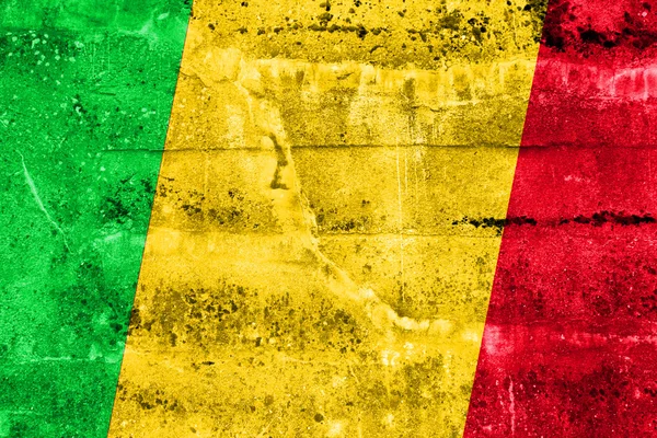 Mali Flag painted on grunge wall — Stock Photo, Image