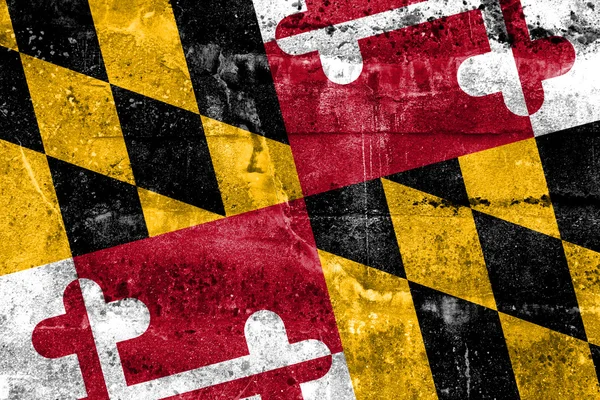 Bandiera di Stato del Maryland dipinta su parete grunge — Foto Stock