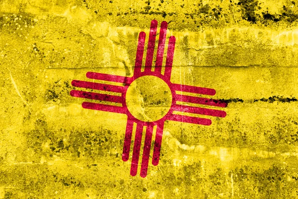 New Mexico State Flag painted on grunge wall — Stock Photo, Image