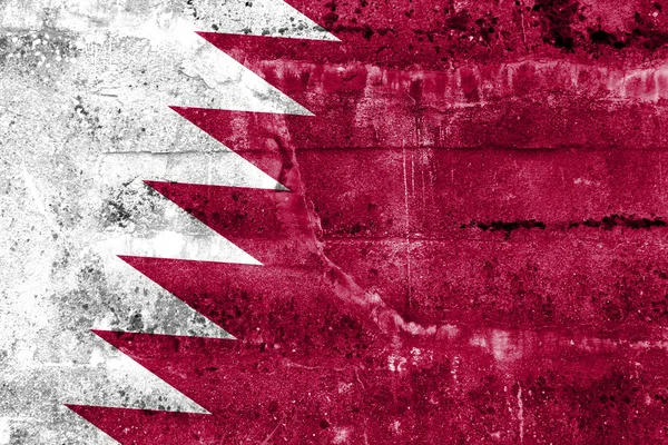 Qatar Flag painted on grunge wall — Stock Photo, Image