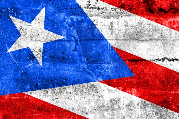 Porto Rico Drapeau peint sur le mur de grunge — Photo