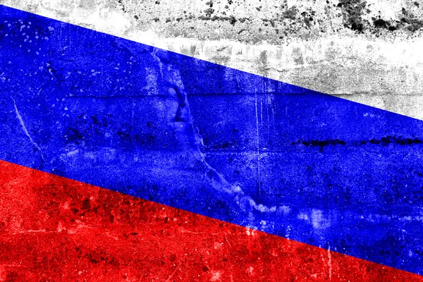 Rusland Vlag geschilderd op grunge muur — Stockfoto