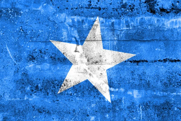 Vlajka Somálsko maloval na zdi grunge — Stock fotografie