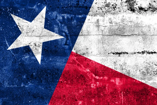 Texas State Flag malt på grungevegg – stockfoto