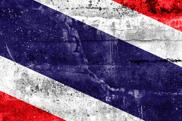 Tailândia Bandeira pintada na parede grunge — Fotografia de Stock