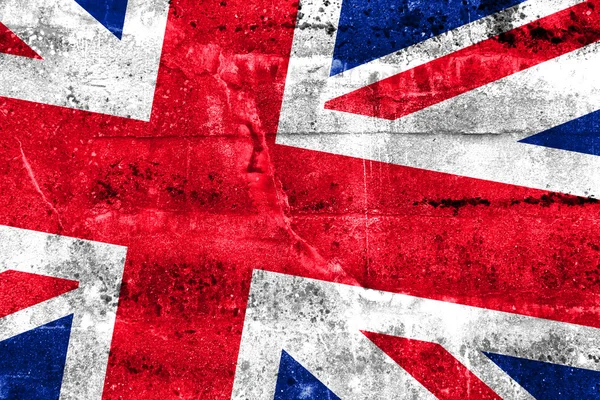 Bandera del Reino Unido pintada en la pared grunge — Foto de Stock