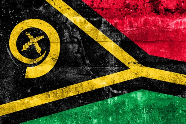 Bandera Vanuatu pintada en pared grunge — Foto de Stock