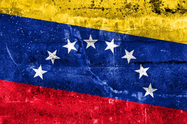 委内瑞拉国旗画在 grunge 的墙上 — 图库照片