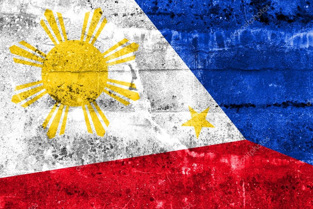 Philippines Flag painted on grunge wall