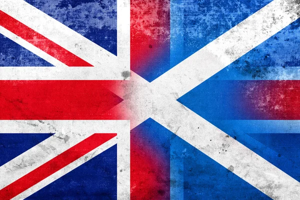 Grunge Scotland and United Kingdom Flag — Stock Photo, Image