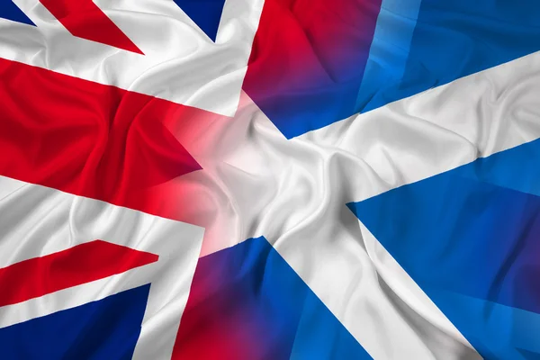 Acenando com a Escócia e o Reino Unido Bandeira — Fotografia de Stock