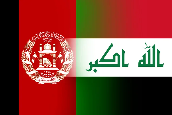 Flagge Afghanistans und Iraks — Stockfoto