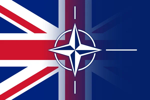 Nato and UK Flag — Stock Photo, Image