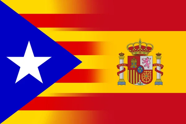 Spanje en onafhankelijk Catalonië vlag — Stockfoto