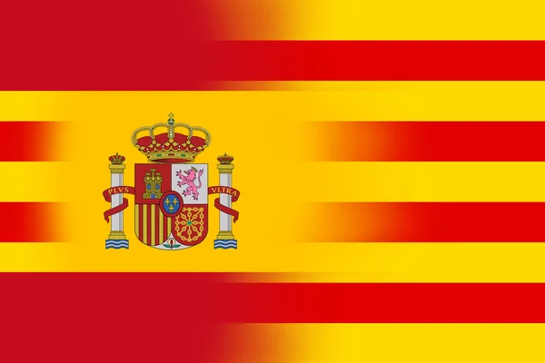 Bandera de España y Cataluña — Foto de Stock