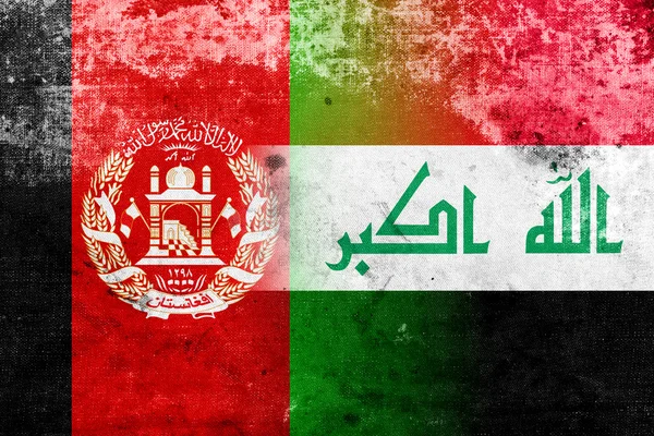 Grunge Afghánistánu a Iráku vlajka — Stock fotografie