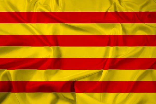 Ondeando bandera de Cataluña — Foto de Stock