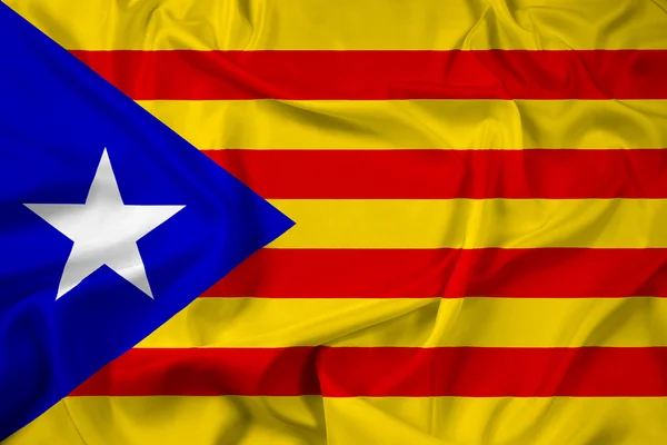 Független Katalónia zászló integet — Stock Fotó