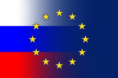 Rusya ve Avrupa Birliği bayrağı
