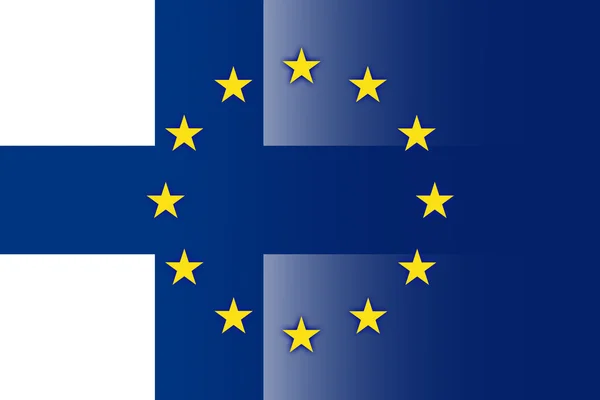 Finland och Europeiska unionens flagga — Stockfoto