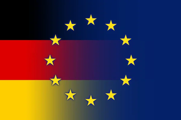 Allemagne et Union européenne Drapeau — Photo