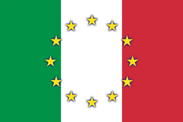 İtalya ve Avrupa Birliği bayrağı — Stok fotoğraf