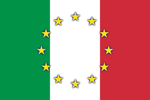 Bandera de Italia y la Unión Europea —  Fotos de Stock