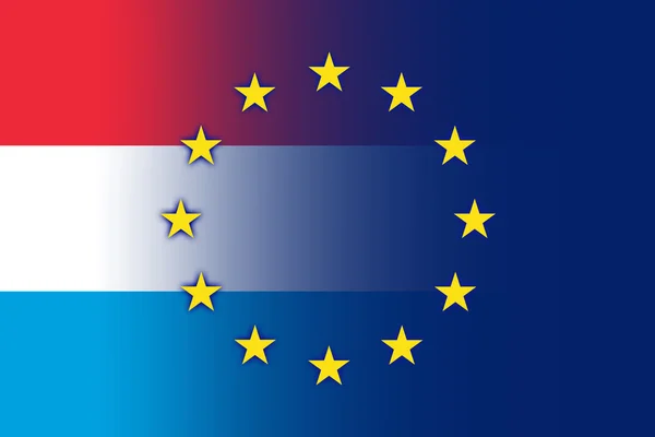 Luxemburgi és az Európai Unió zászló — Stock Fotó