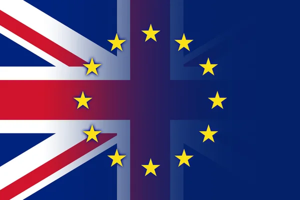 Bendera Britania Raya dan Uni Eropa — Stok Foto